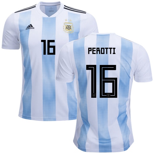 Argentina #16 Perotti Home Soccer Country Jersey